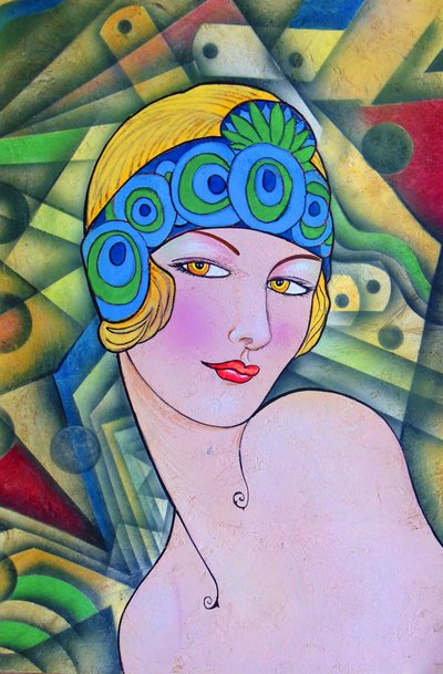 Art Deco Flapper Portrait by Ricardo Maya