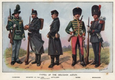 Soldiers of the Belgian army by Richard (after) Simkin