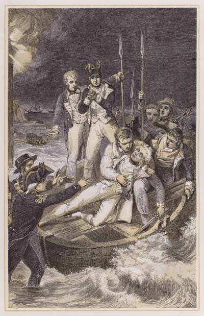 Nelson shot through the arm by Richard (after) Westall