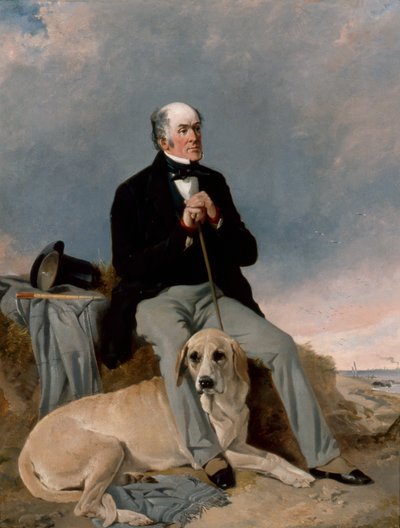 Portrait of a Gentleman with his Labrador by Richard Ansdell