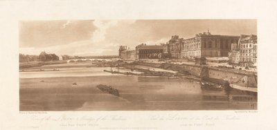 View of the Louvre and Bridge of the Thuilleries, taken from Pont Neuf. 1802; Plate 2 from Views in Paris, the Emanuel Volume Tracing of the plate, B1981.25.2613 by Richard Banks Harraden