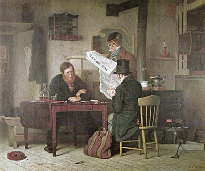 Waiting for the Stage by Richard Caton (after) Woodville