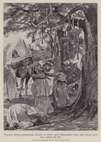 Arab women prostrating themselves before a sacred tree in prayer that they will be granted children by Richard Caton II (after) Woodville