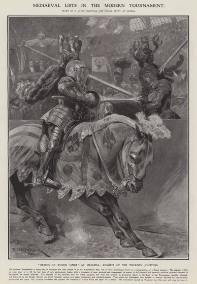 Mediaeval lists in the modern tournament by Richard Caton II (after) Woodville