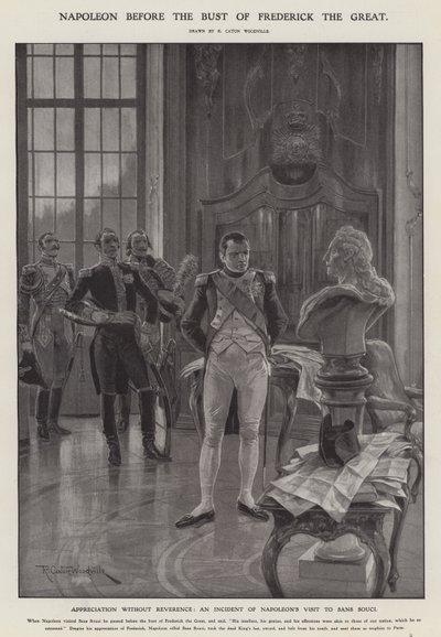 Napoleon Before the Bust of Frederick the Great by Richard Caton II (after) Woodville