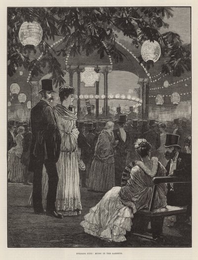 Evening Fete for the Benefit of the London Hospitals - Music in the Gardens by Richard Caton Woodville