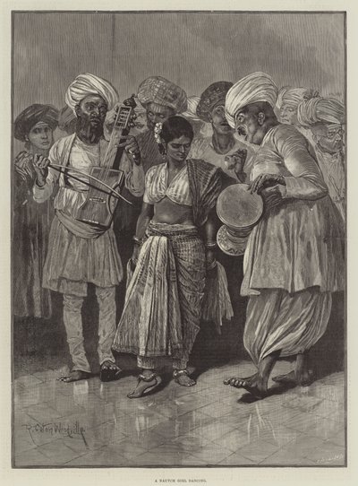 A Nautch Girl Dancing by Richard Caton Woodville junior