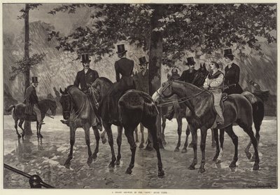 A Sharp Shower in the Row, Hyde Park by Richard Caton Woodville junior