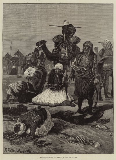 Bashi-Bazouks on the March, a Halt for Prayer by Richard Caton Woodville junior