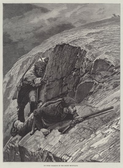 Big Horn Stalking in the Rocky Mountains by Richard Caton Woodville junior