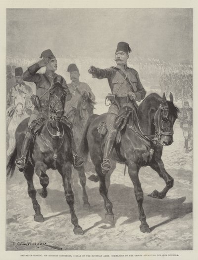 Brigadier-General Sir Herbert Kitchener, Sirdar of the Egyptian Army, Commander of the Troops advancing towards Dongola by Richard Caton Woodville junior