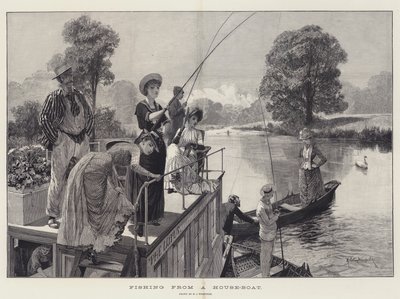 Fishing from a House-Boat by Richard Caton Woodville junior