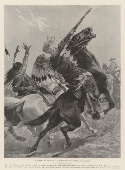 Into the Jaws of Death, Execution of Three Rebel Sioux Indians by Richard Caton Woodville junior