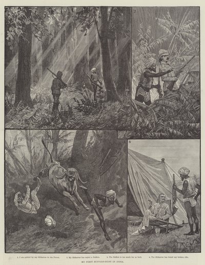 My First Buffalo-Hunt in India by Richard Caton Woodville junior