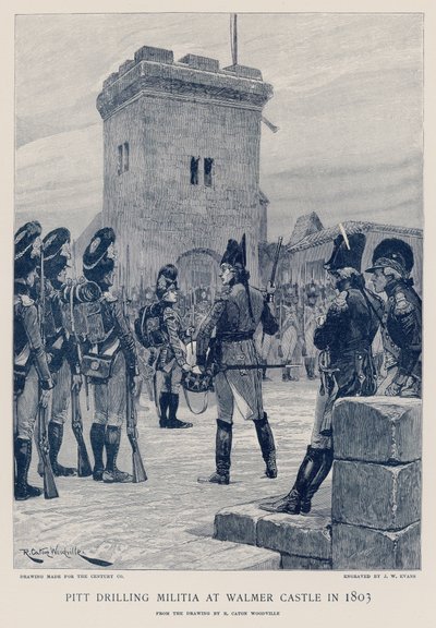 Pitt Drilling Militia at Walmer Castle in 1803 by Richard Caton Woodville junior