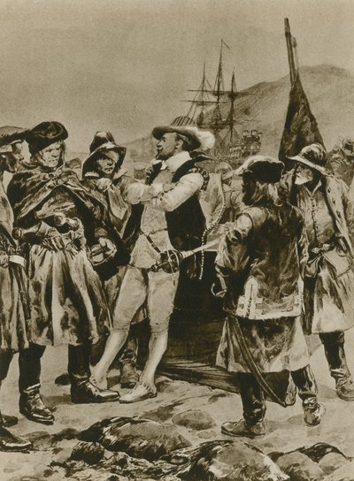 Sir Humphrey Gilbert Claims Newfoundland for England by Richard Caton Woodville junior