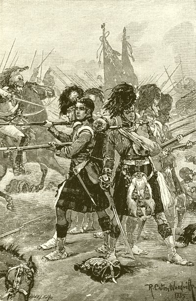 The Forty-Second Highlanders at Quatre Bras by Richard Caton Woodville junior
