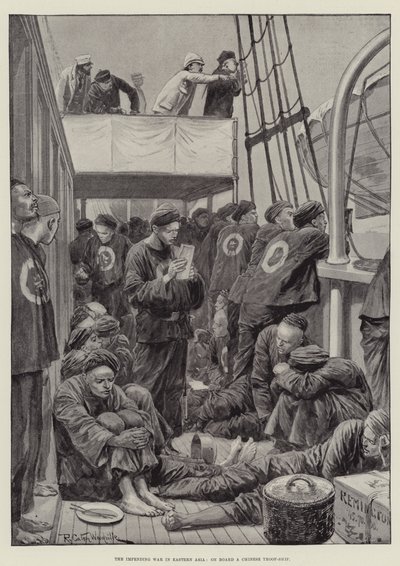 The Impending War in Eastern Asia, on Board a Chinese Troop-Ship by Richard Caton Woodville junior