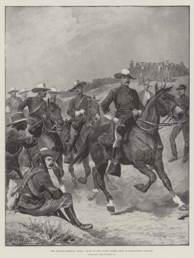 The Spanish-American Crisis, Types of the United States Army in Campaigning Uniform by Richard Caton Woodville junior