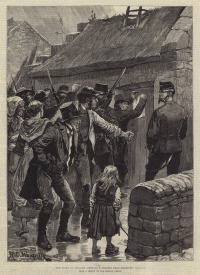 The State of Ireland, serving a Process near Headford, Galway by Richard Caton Woodville junior