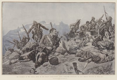 The Storming of the Dargai Ridge by the Gordon Highlanders, Piper Findlater continuing to play though wounded in both Legs by Richard Caton Woodville junior
