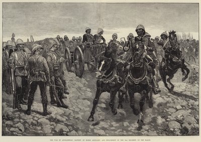 The War in Afghanistan, Battery of Horse Artillery and Detachment of the 66th Regiment on the March by Richard Caton Woodville junior