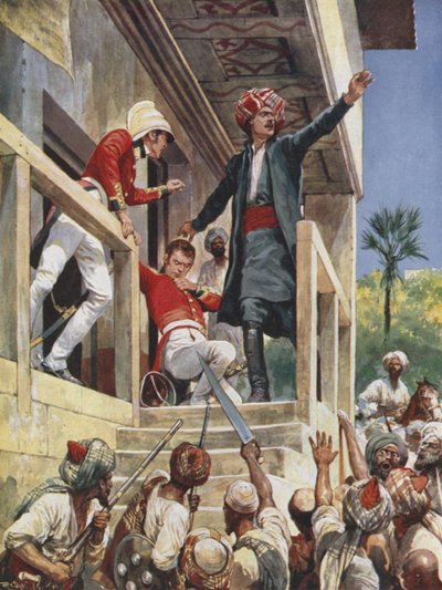 The Attack on the House of Sir Alexander Burnes, 1841 by Richard Caton Woodville junior