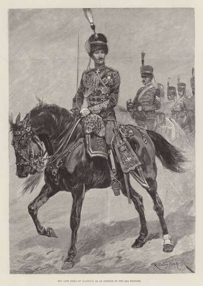The late Duke of Clarence as an Officer of the 10th Hussars by Richard Caton Woodville junior