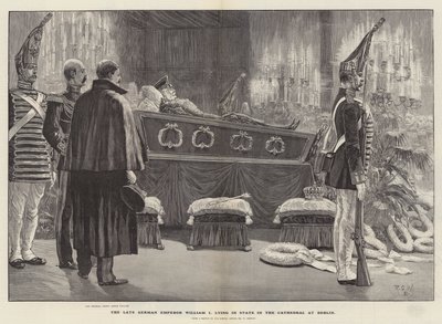 The Late German Emperor William I Lying in State in the Cathedral at Berlin by Richard Caton Woodville junior