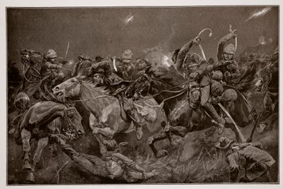 The night charge of the 19th Hussars near Lydenberg on 7th November, 1900 by Richard Caton Woodville junior