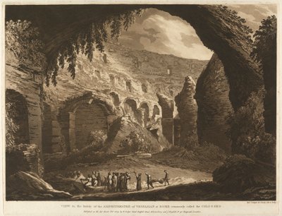 View in the Inside of the Amphitheatre of Vespasion at Rome Commonly called the Colosseo by Richard Cooper the Elder