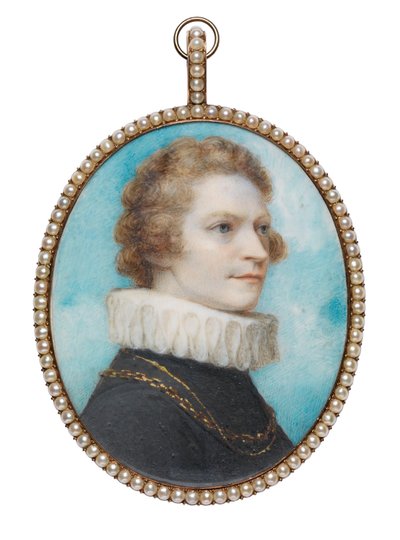 Self-Portrait in Elizabethan Costume; A Lock of His Hair (on verso) by Richard Cosway