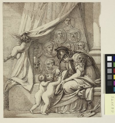 The Genius of Painting. Minerva Instructing Putti in the Art of Painting. Design for Pierre Condé