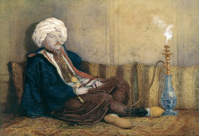Portrait of Sir Thomas Philips in Eastern Costume, Reclining with a Hookah by Richard Dadd