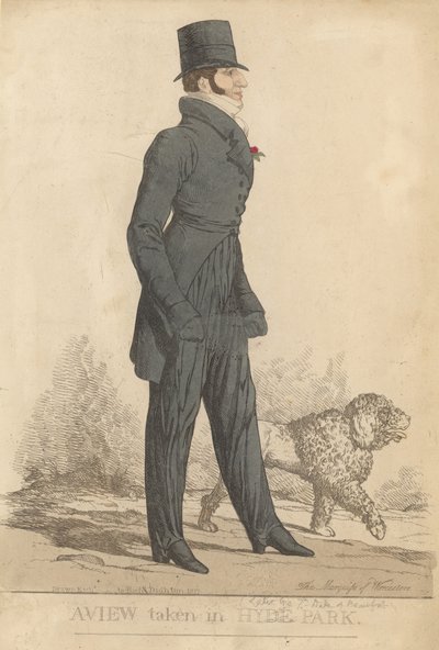 Henry Somerset, 7th Duke of Beaufort; A view taken in Hyde Park by Richard Dighton