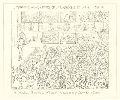 A theatre showing the house amused by the comic actor (1849) by Richard Doyle