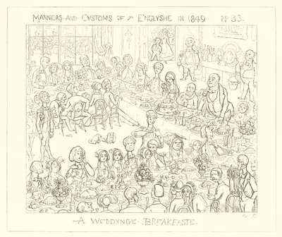 A wedding breakfast (1849) by Richard Doyle