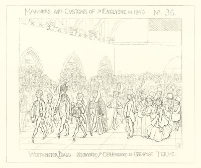Westminster Hall, The ceremony of opening term (1849) by Richard Doyle