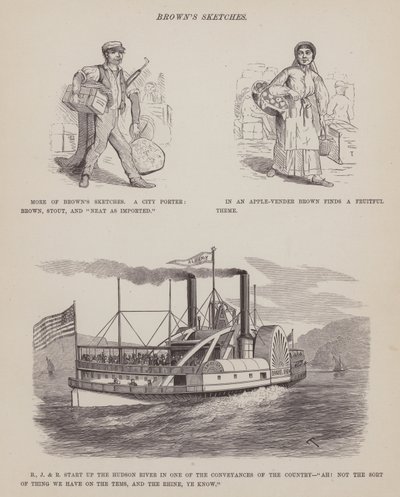 Page from The American Tour of Messrs Brown, Jones and Robinson by Richard Doyle