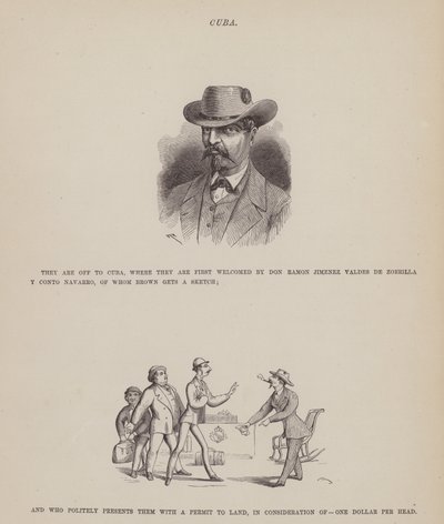 Page from The American Tour of Messrs Brown, Jones and Robinson (engraving) by Richard Doyle