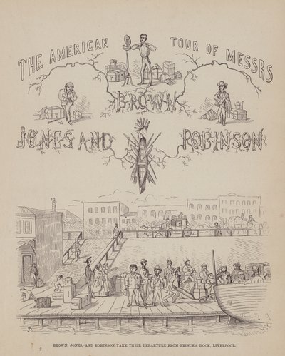 Page from The American Tour of Messrs Brown, Jones and Robinson by Richard Doyle