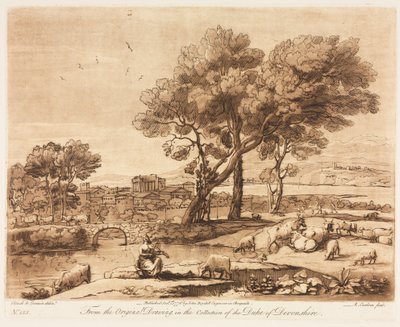 Liber Veritatis: No. 135, A Landscape, with Buildings, Mercury Stealing Admetus