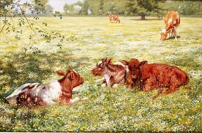 Calves in Springtime by Richard Henry Brock