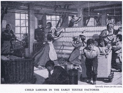 Child labour in the early textile factories by Richard Henry Brock