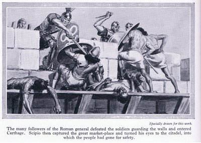 The Siege of Carthage 146 BC. Roman Soldiers Entering Carthage by Richard Henry Brock