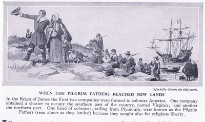 When the Pilgrim fathers reached new lands by Richard Henry Brock