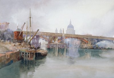 Southwark Bridge in Course of Demolition, 1915 by Richard Henry Wright