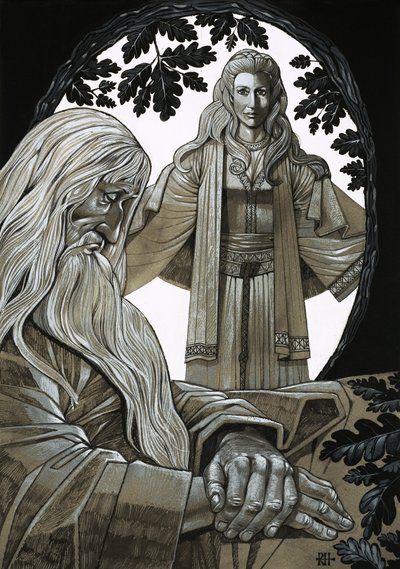 Merlin and Vivian, the Fairy Lady of the Lake by Richard Hook