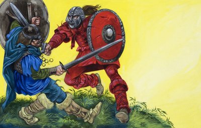 The Red Knight Fells Balin with a Mighty Blow by Richard Hook