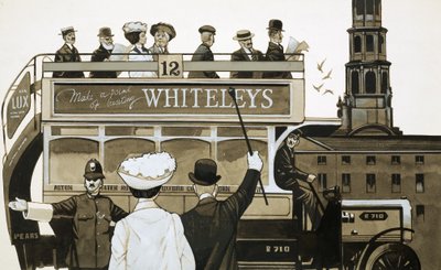 The first motor buses were greeted by derision by Richard Hook